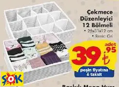ÇEKMECE DÜZENLEYİCİ 12 BÖLMELİ ÇEKMECE DÜZENLEYİCİ 12 BÖLMELİ